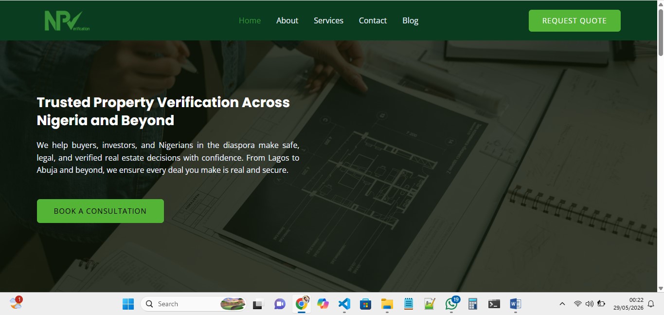 Nigeria Property Verification Homepage