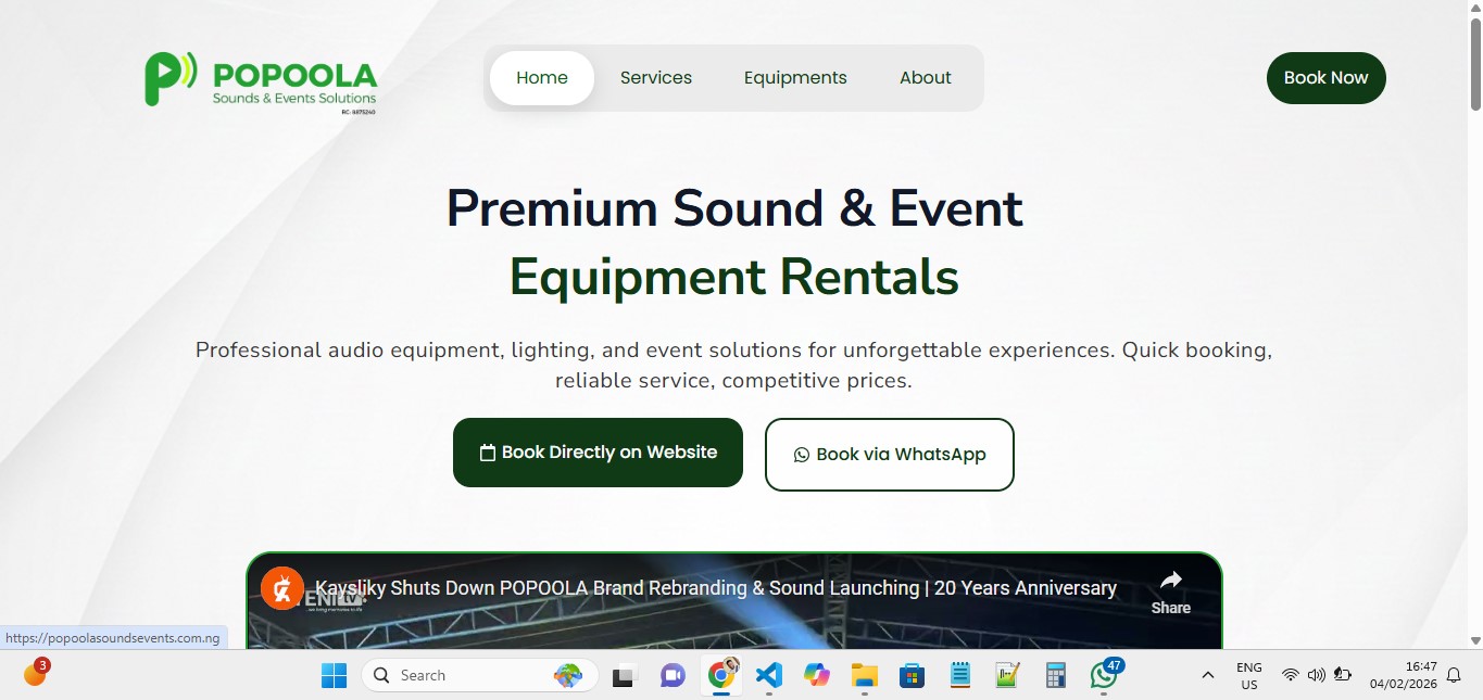 Popoola Homepage